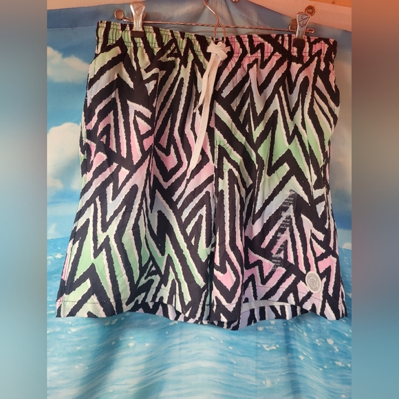 Brooklyn Cloth NWOT Multicolor 2‎ Pc Set Swim Trunks & Camp Shirt Mens Size L - Picture 2 of 11